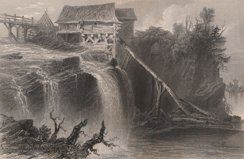 CANADA. Mill on the Rideau River, near Bytown (City of Ottawa). BARTLETT 1842
